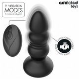 Addicted Toys – Rotierender Vibrierender Analplug mit LED-Licht und Fernbedienung