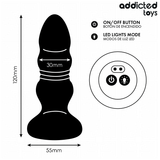 Addicted Toys – Rotierender Vibrierender Analplug mit LED-Licht und Fernbedienung