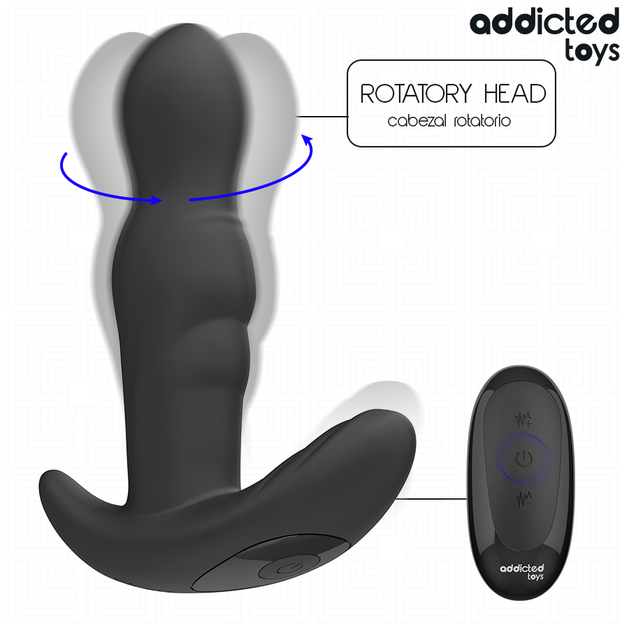 Addicted Toys - Rotierender Vibrierender Analstecker mit Fernbedienung