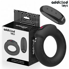 Penisring Vibrierender Cockring mit Wärmeeffekt & Fernbedienung Schwarz Ø 4 cm