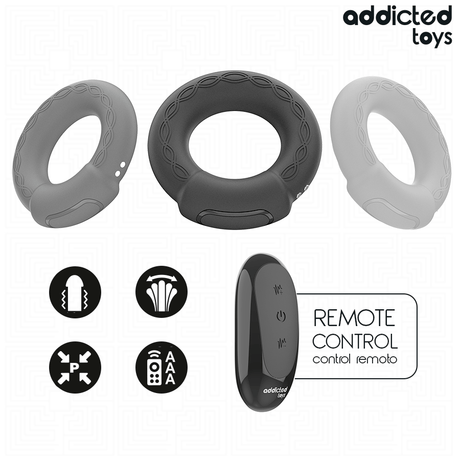 Addicted Toys - Vibrierender Cockring mit Wärmeeffekt und Fernbedienung