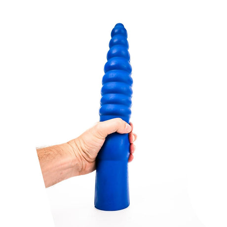 All Blue Ribbed Dildo 33 x 6 cm