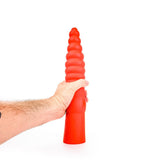 All Red Ribbed Dildo 33 x 6 cm