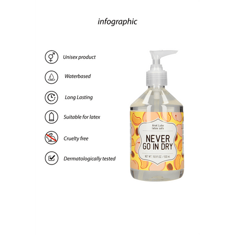 Anal-Gleitgel Never Go In Dry 500 ml – Ansicht 2