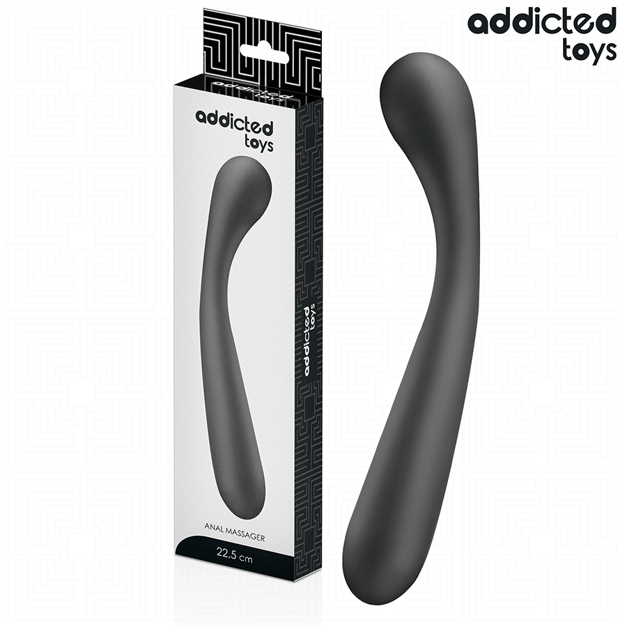Anal-Massagestab gebogen Schwarz 22,5 x 3,5 cm