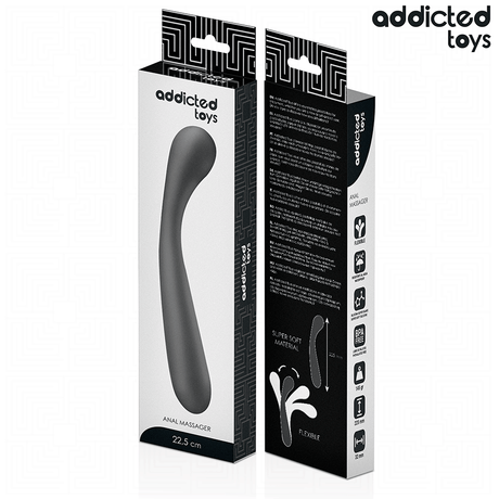 Anal-Massagestab gebogen Schwarz 22,5 x 3,5 cm