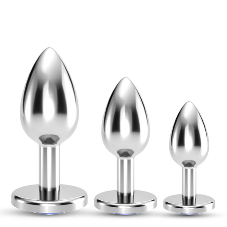 Anal-Set Bijou Train Trio 3 Schmuck-Plugs Silber 8,5 cm – Ansicht 15