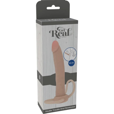 Analdildo Double Trouble Silikon-Analpenetrator Hautfarbe 16 x 2 cm