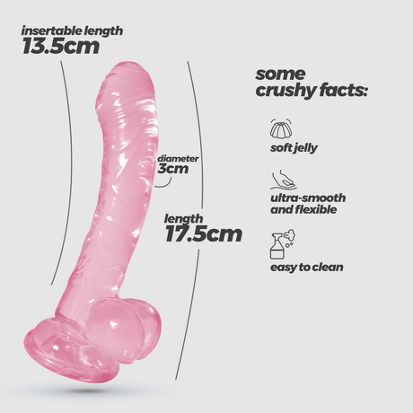 Analdildo Hudini Jelly flexibel Pink 13,5 x Ø 3 cm – Ansicht 6