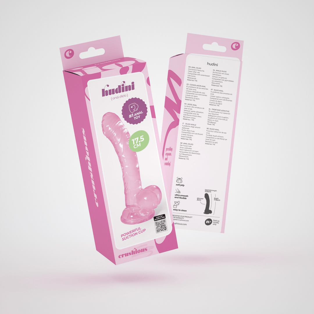 Analdildo Hudini Jelly flexibel Pink 13,5 x 3 cm – Ansicht 2