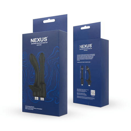 Analdusche Nexus Duo-Set mit zwei Aufsätzen Schwarz 11,5 x 3,8 cm – Ansicht 3