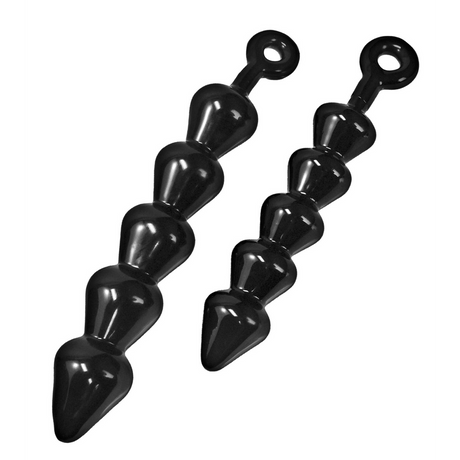 Analkette Master Series XL mit Zugring Schwarz 33 cm – Ansicht 2