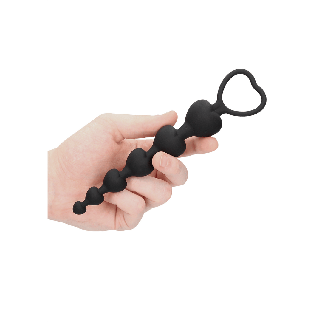 Analkette Ouch Heart mit Herzgriff Schwarz 14,3 x 2,8 cm – Ansicht 4