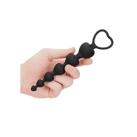 Analkette Ouch Heart mit Herzgriff Schwarz 14,3 x 2,8 cm – Ansicht 4