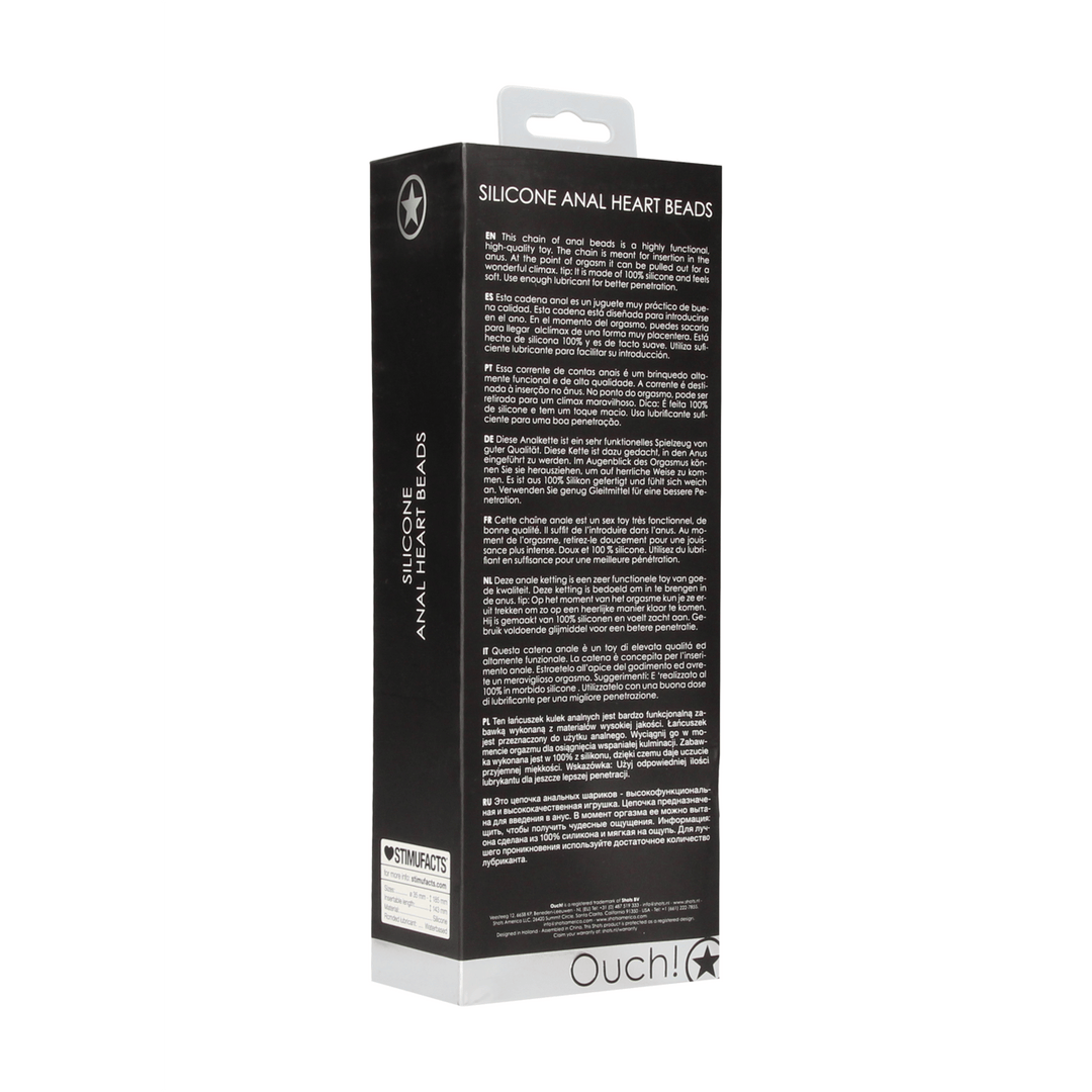 Analkette Ouch Heart mit Herzgriff Schwarz 14,3 x 2,8 cm – Ansicht 3