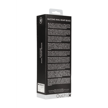 Analkette Ouch Heart mit Herzgriff Schwarz 14,3 x 2,8 cm – Ansicht 3