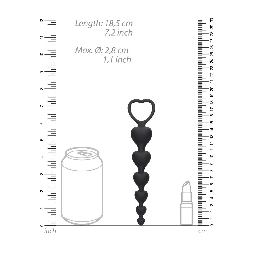 Analkette Ouch Heart mit Herzgriff Schwarz 14,3 x 2,8 cm – Ansicht 6