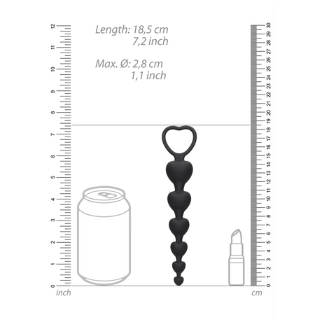 Analkette Ouch Heart mit Herzgriff Schwarz 14,3 x 2,8 cm – Ansicht 6