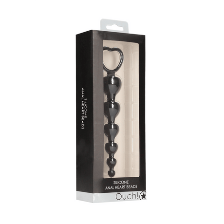 Analkette Ouch Heart mit Herzgriff Schwarz 14,3 x 2,8 cm – Ansicht 2