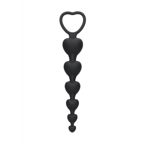 Analkette Ouch Heart mit Herzgriff Schwarz 14,3 x 2,8 cm