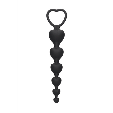 Analkette Ouch Heart mit Herzgriff Schwarz 14,3 x 2,8 cm