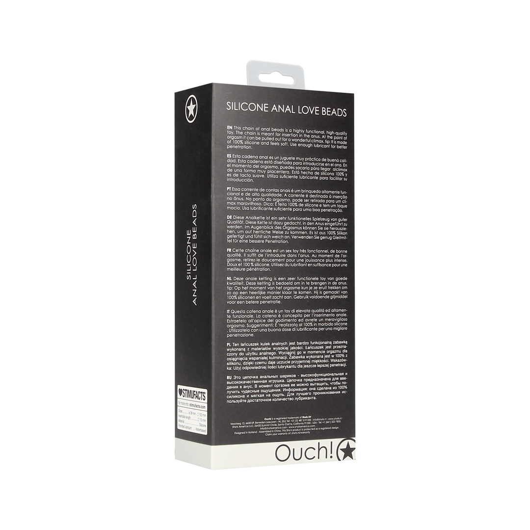 Analkette Ouch Love mit Herzgriff Schwarz 9 x 2,9 cm – Ansicht 3