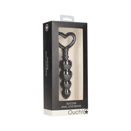 Analkette Ouch Love mit Herzgriff Schwarz 9 x 2,9 cm – Ansicht 2