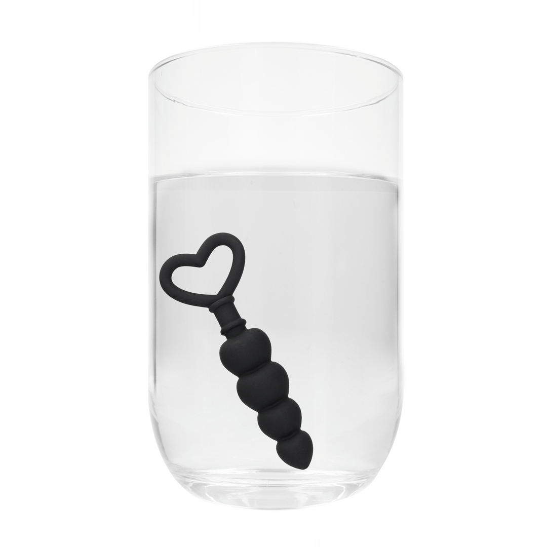 Analkette Ouch Love mit Herzgriff Schwarz 9 x 2,9 cm – Ansicht 6