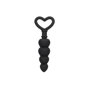 Analkette Ouch Love mit Herzgriff Schwarz 9 x 2,9 cm