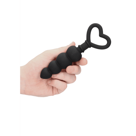 Analkette Ouch Love mit Herzgriff Schwarz 9 x 2,9 cm – Ansicht 4