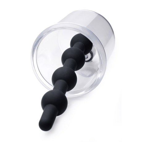 Analkette Rosebud mit Silikonperlen Schwarz 8,9 x Ø 2,5 cm – Ansicht 3