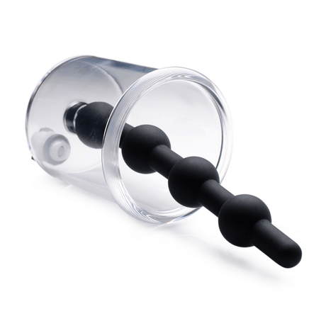Analkette Rosebud mit Silikonperlen Schwarz 8,9 x Ø 2,5 cm