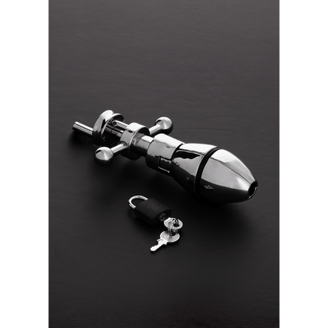 Analplug Asslock abschließbar Silber 18 cm