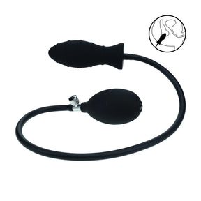Analplug aufblasbar gerippt aus Silikon Schwarz Ø 3,8 cm