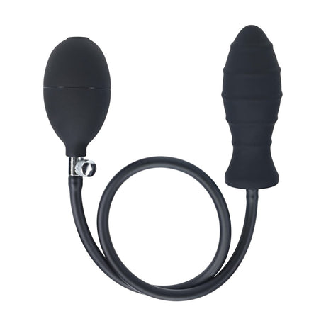 Analplug aufblasbar gerippt aus Silikon Schwarz Ø 3,8 cm – Ansicht 6