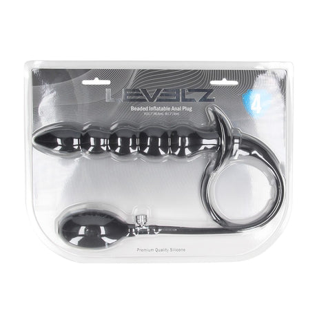 Analplug aufblasbar mit Perlenform Silikon Schwarz 77 x Ø 3,6 cm – Ansicht 2