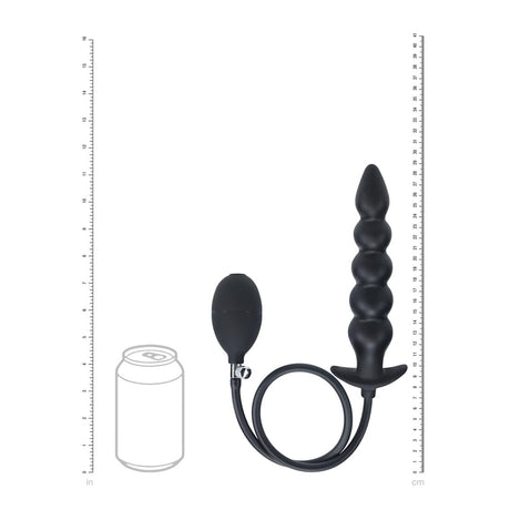 Analplug aufblasbar mit Perlenform Silikon Schwarz 77 x Ø 3,6 cm – Ansicht 6