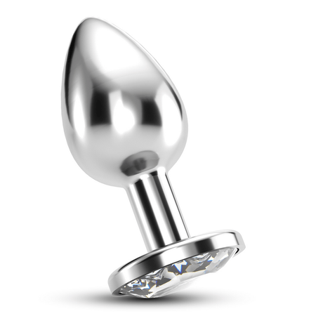 Analplug Bijou mit Schmuckstein Silber/Transparent 7 x Ø 3,3 cm