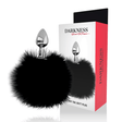 Analplug Darkness mit Fellbommel Schwarz