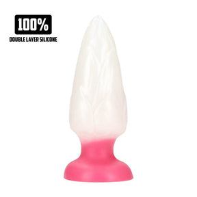 Analplug Chimera aus Silikon Weiß/Pink 15,5 x Ø 6 cm