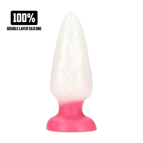 Analplug Chimera aus Silikon Weiß/Pink 15,5 x Ø 6 cm