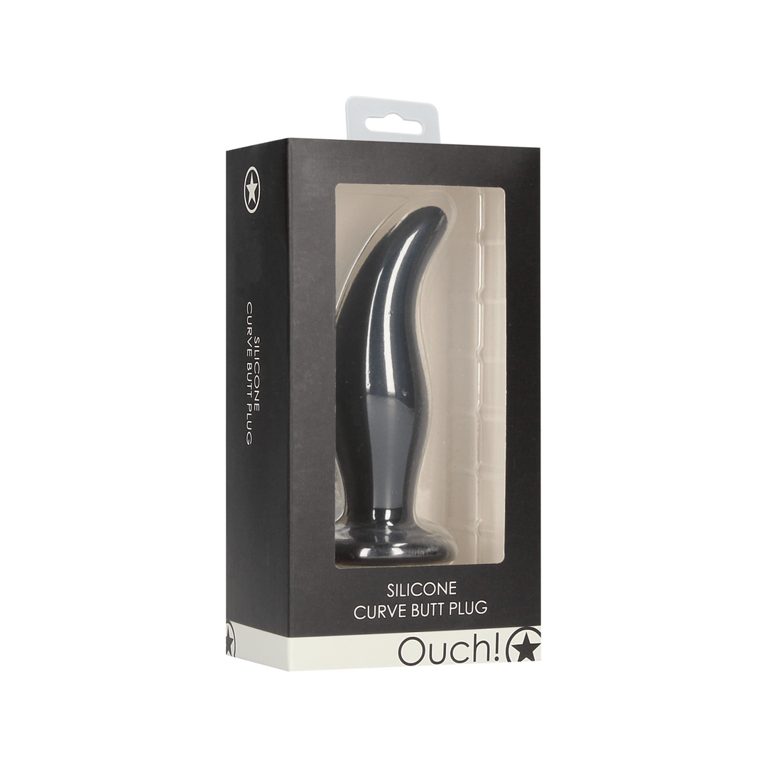 Analplug Ouch Curve gebogen aus Silikon Schwarz 11,4 x Ø 3,2 cm – Ansicht 2