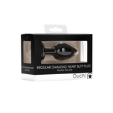 Analplug Ouch Diamant Herz aus Silikon Schwarz 6 x Ø 2,8 cm – Ansicht 2