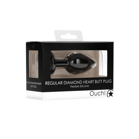 Analplug Diamant Herz Schwarz 6 x Ø 2,8 cm – Ansicht 2