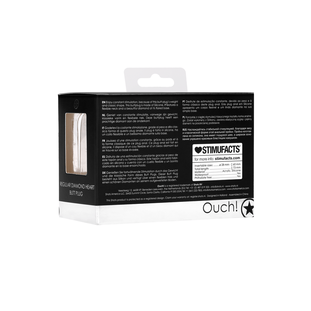 Analplug Ouch Diamant Herz aus Silikon Schwarz 6 x Ø 2,8 cm – Ansicht 3
