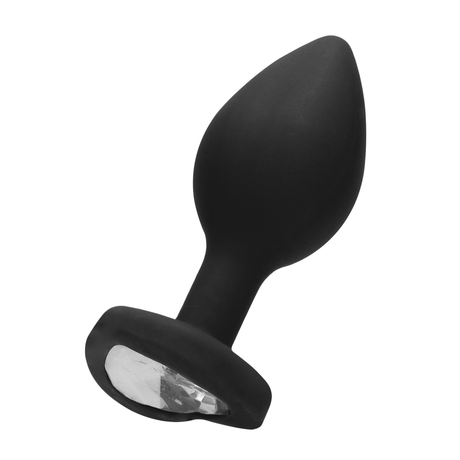 Analplug Diamant Herz Schwarz 6 x Ø 2,8 cm