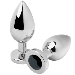 Analplug Diamant Schwarz Mittel 7,62 x 3,3 cm