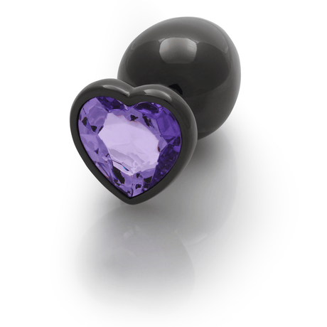 Analplug Edelstein Herz groß Gunmetal/Amethyst 8,1 x Ø 4 cm – Ansicht 6