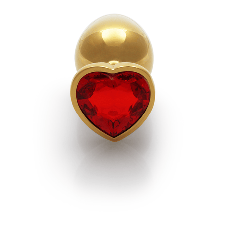 Analplug Edelstein Herz mittel Gold/Rubinrot 7,1 x Ø 3,4 cm – Ansicht 5