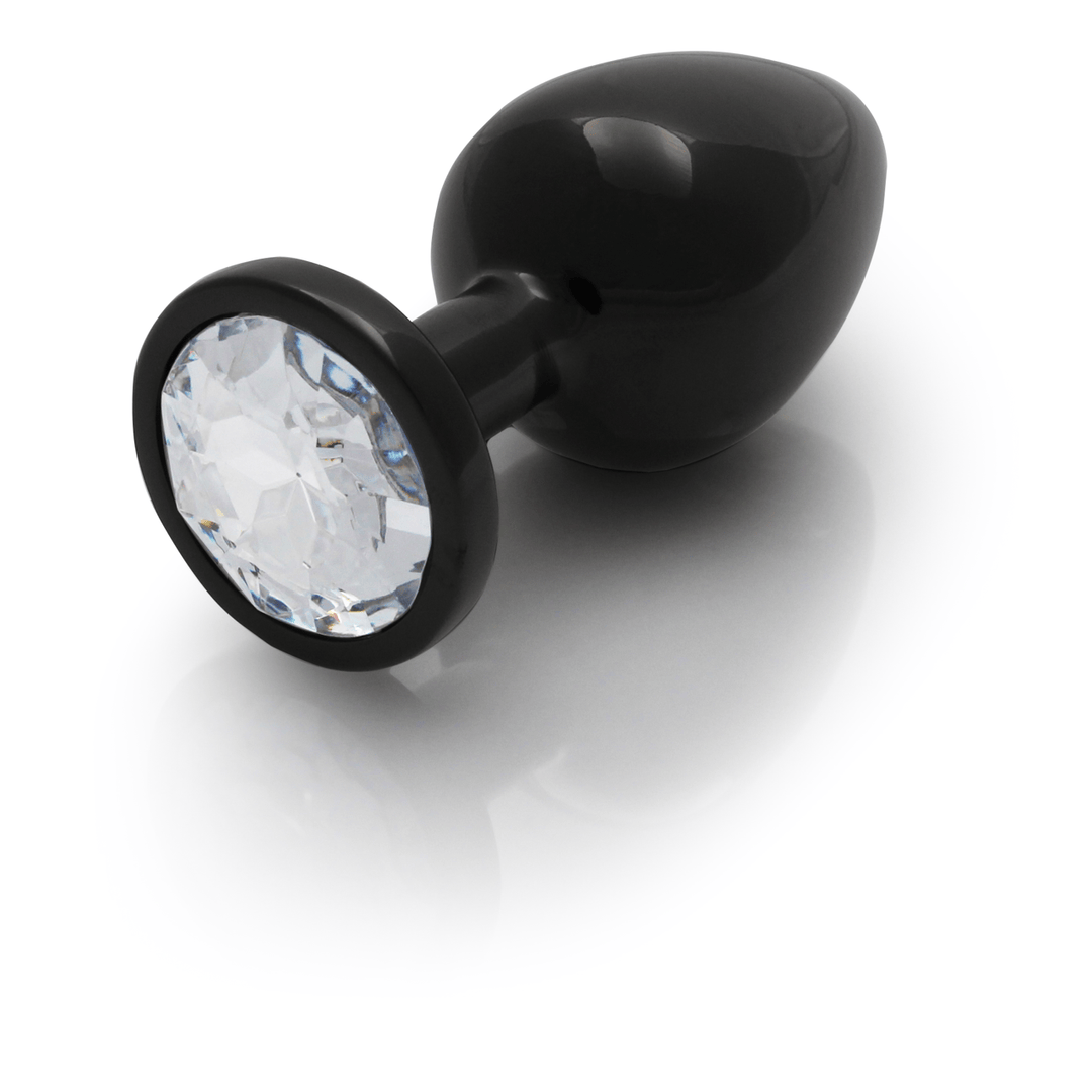 Analplug Ouch aus Metall mit rundem Stein Gunmetal-Diamant 8,1 x Ø 4 cm – Ansicht 7